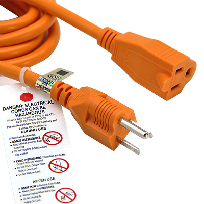 Câble sûr 6ft de la longueur électrique SJT 18AWG du cordon de secteur d'UL des Etats-Unis 3Pin