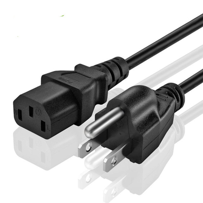 3 sécurité de cuivre pure standard d'UL de PVC du CEI C13 de cable électrique de Pin USA approuvée