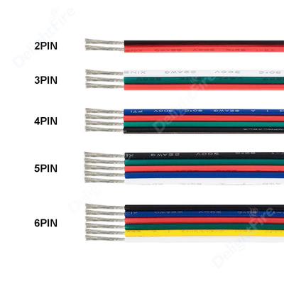 le PVC de 4Pin 5Pin 6Pin a isolé le câblage cuivre flexible 18 de câble 20 connecteur de SM de 22AWG JST