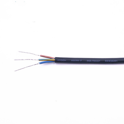 Certification en caoutchouc de VDE ccc ROHS de Flex Cable 0.75mm2 de noir d'ODM d'OEM